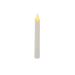 Świeca obiadowa LED DORSETTO 197 mm – biała świeca z żółtą diodą LED w kształcie płomienia na białym tle
